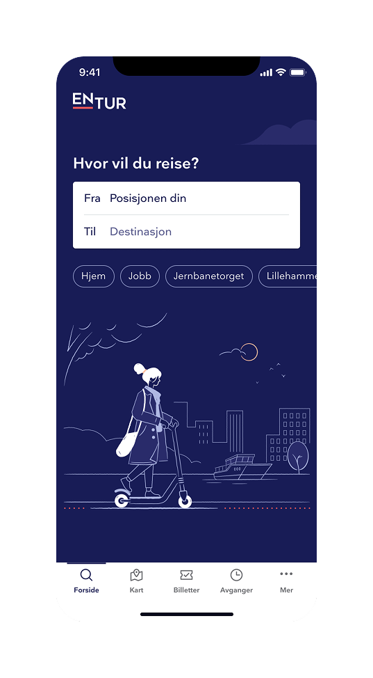 iPhone med reisesøk